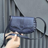 کیف چرم درب پروانه سرمه ای تیره سنگی