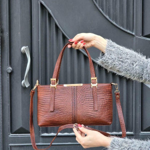 کیف چرم لیزری عسلی لیزارد