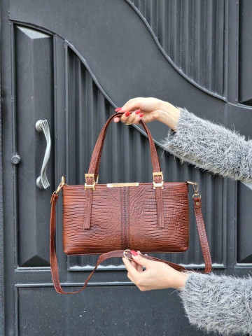 کیف چرم لیزری عسلی لیزارد