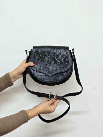 کیف چرم ترنج مشکی حاشیه ساده