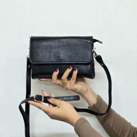 کیف چرم نهال مشکی فلوتر