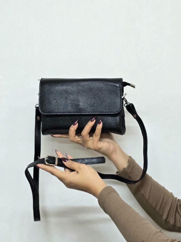 کیف چرم نهال مشکی فلوتر