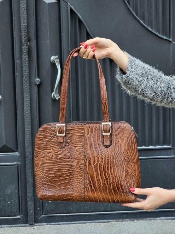 کیف چرم مهلا عسلی سنگی