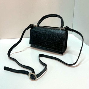 کیف چرم کیمیا مشکی سنگی