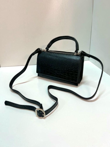 کیف چرم کیمیا مشکی سنگی