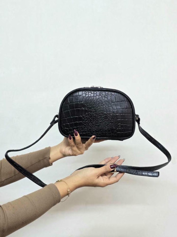 کیف چرم کمند مشکی سنگی