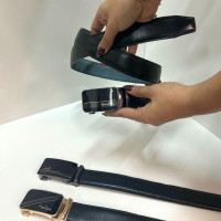 کمربند چرم مردانه ریلی مشکی ساده