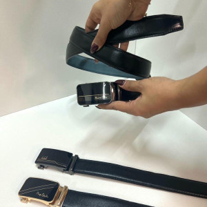 کمربند چرم مردانه ریلی مشکی ساده