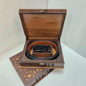 کمربند چرم مردانه ریلی مشکی ساده لوکس