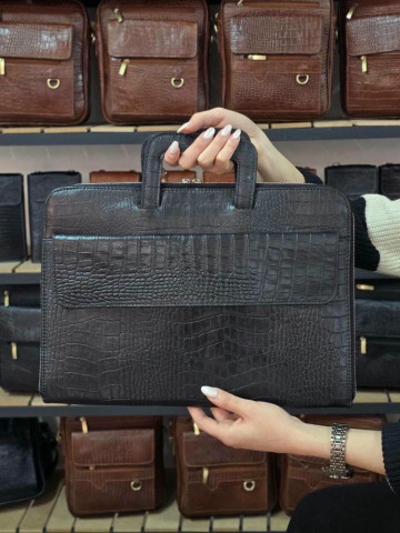 فولدر چرم مشکی سنگی