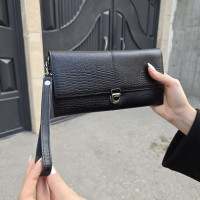   کیف چرم دستی رها مشکی لیزارد