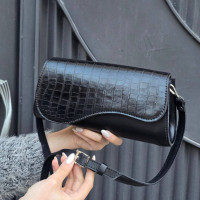 کیف چرم شب لبه موج مشکی