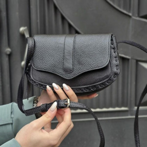 کیف چرم درب پروانه مشکی فلوتر جیب ساده