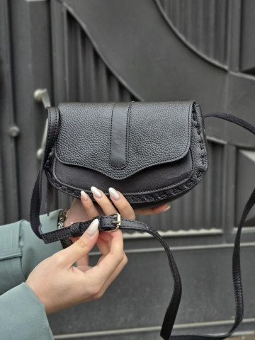 کیف چرم درب پروانه مشکی فلوتر جیب ساده