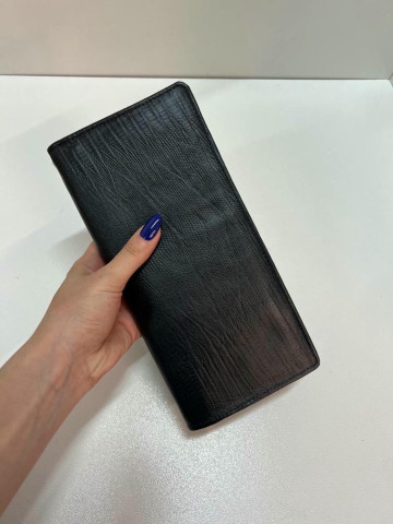 کیف چرم دور زیپ مشکی لیزارد