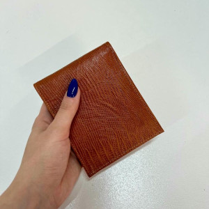 کیف پول جیبی مردانه سینا عسلی لیزارد