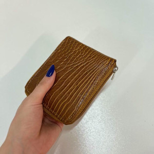 کیف پول جیبی دیبا عسلی سنگی