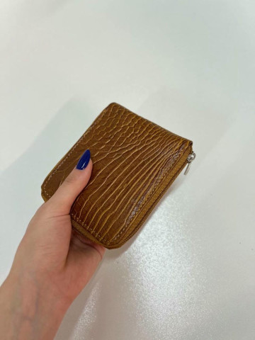 کیف پول جیبی دیبا عسلی سنگی