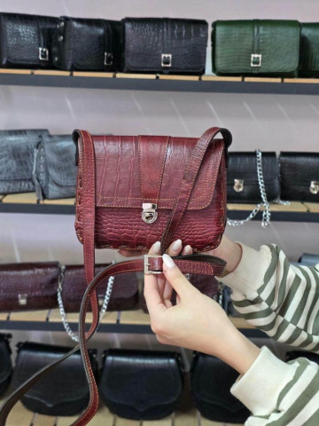 کیف چرم عسل زرشکی ابر و بادی سنگی