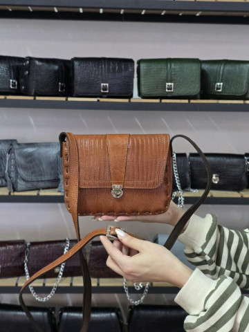 کیف چرم عسل عسلی لیزارد