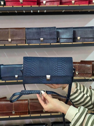 کیف چرم آی تک سرمه ای سنگی