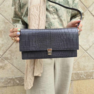 کیف چرم آی تک طوسی سنگی