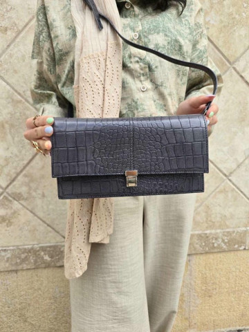 کیف چرم آی تک طوسی سنگی