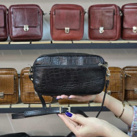 کیف چرم سرو مشکی سنگی
