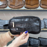 کیف چرم شوز بگ مشکی سنگی