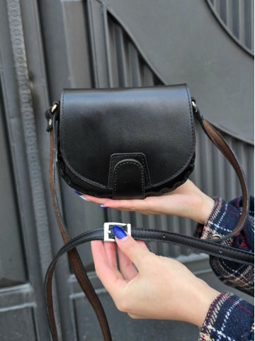 کیف چرم فنجول مشکی ساده