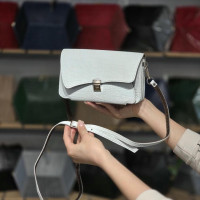 کیف چرم چیچک سفید سنگی
