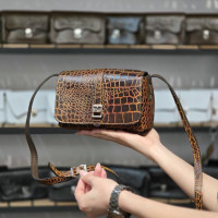 کیف چرم بغل پرچ قهوه ای ابر و بادی آتشی سنگی