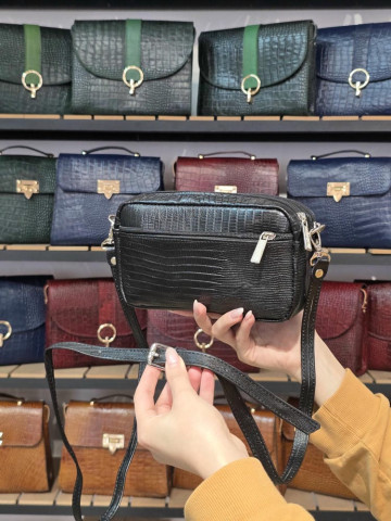 کیف چرم سرو مشکی لیزارد