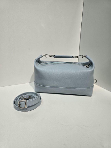 کیف چرم شانلی آبی پاستیلی فلوتر