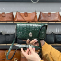 کیف چرم نگار سبز کله غازی ابر و بادی سنگی