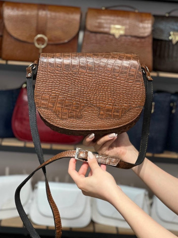 کیف چرم موج قهوه ای گرم ابر و بادی سنگی