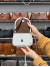 کیف چرم مینی سفید لیزارد جلو ساده