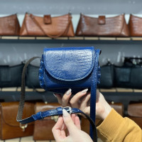 کیف چرم مینی سرمه ای تمام لیزارد