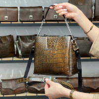 کیف چرم شین عسلی قهوه ای ابر و بادی سنگی 2