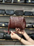 کیف چرم سه طبله کوچک عنابی سنگی