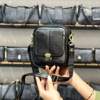 کیف چرم اسپورت آریا مشکی لیزارد
