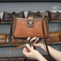 کیف چرم قایقی قهوه ای ابر و بادی لیزارد