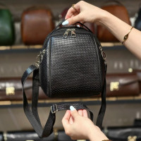 کیف چرم تیدا مشکی پولکی