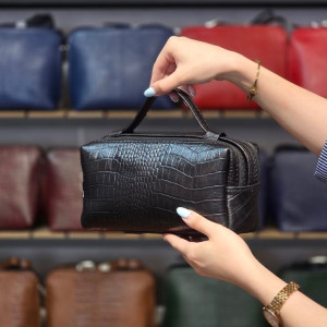 کیف چرم شوز بگ اقتصادی مشکی سنگی
