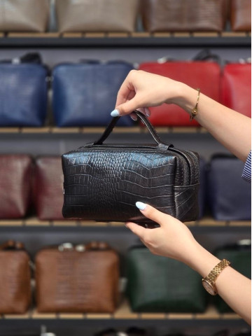 کیف چرم شوز بگ اقتصادی مشکی سنگی