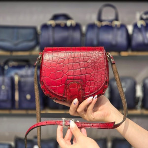 کیف چرم فنجول قرمز آلبالویی ابر و بادی سنگی