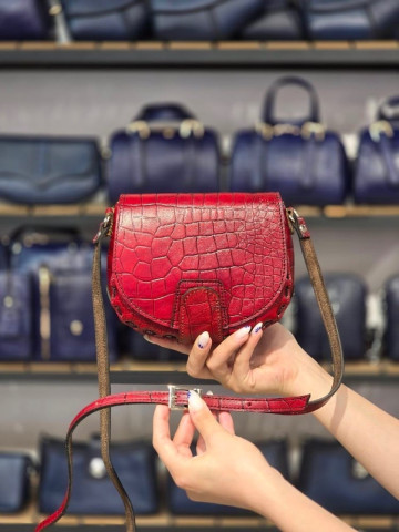 کیف چرم فنجول قرمز آلبالویی ابر و بادی سنگی