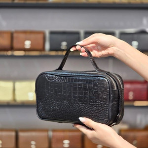 کیف چرم شوز بگ لاکچری مشکی سنگی